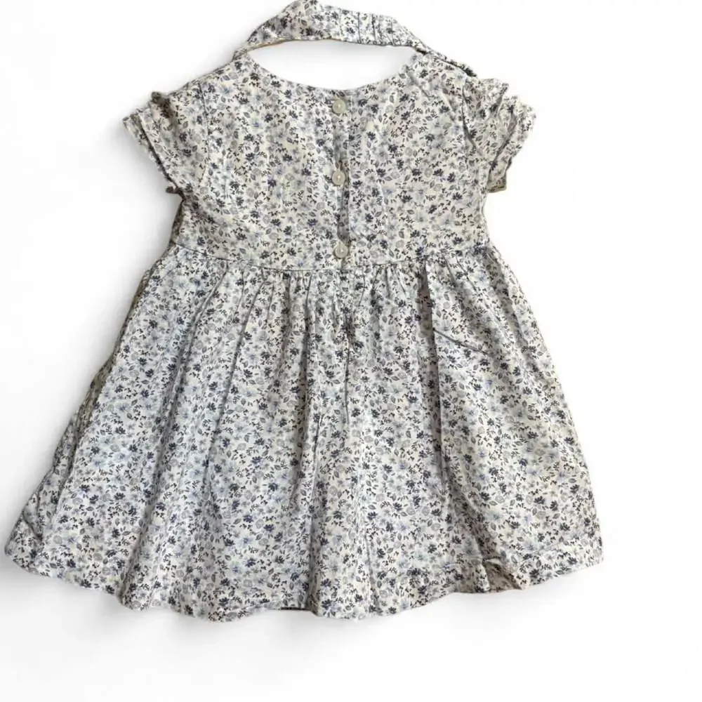 Baby B'gosh Blue Floral Dress and Headband Set 12M